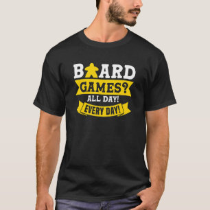 Camiseta jogo de tabuleiro diário jogador de jogos de tabul