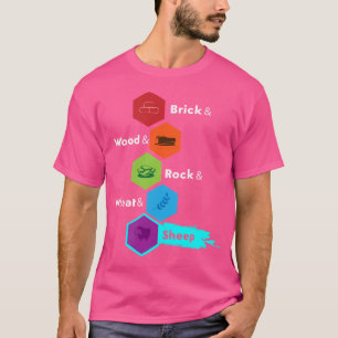 Camiseta Jogo de Tabuleiro Tijolo Madeira Rocha Trigo Ovelh