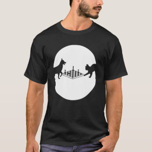 Camiseta Jogo de Tabuleiro Xadrez Cachorro vs Gato Jogador