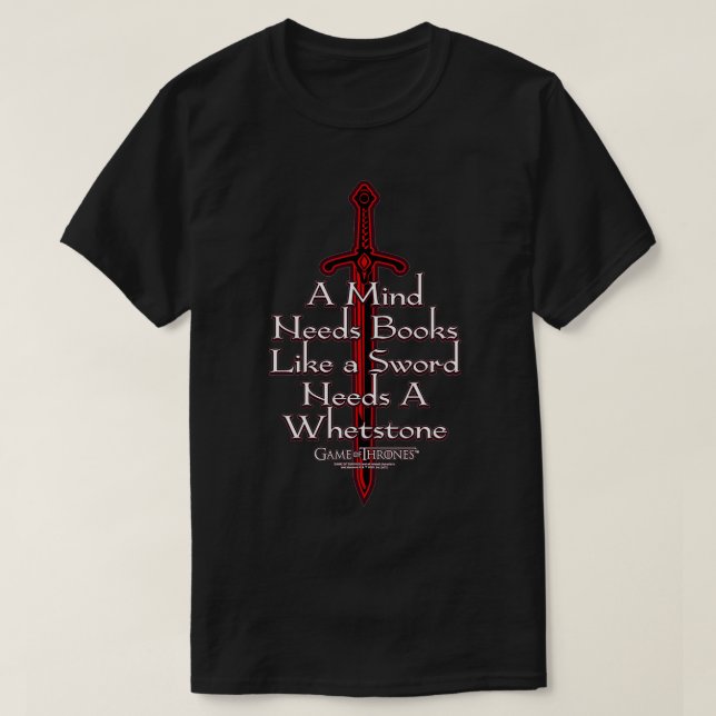 Camiseta Jogo de Thrones que a mente precisa de um livro (Frente do Design)