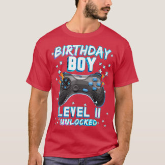 Camiseta Jogo De Vídeo 11 Birthday Gamer Boys - Nível 11 Un