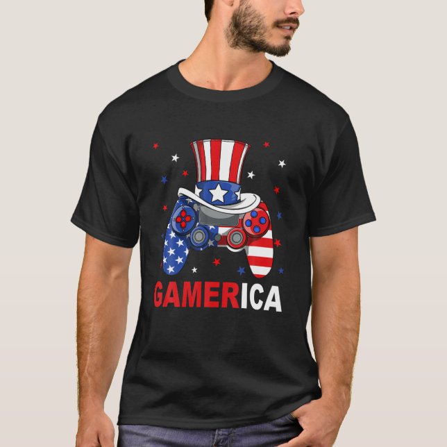 Camiseta Jogo De Vídeo American Flag Tio Sa (Frente)