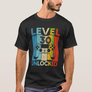 Camiseta Jogo de vídeo aniversário de 30 anos do nível 30 d