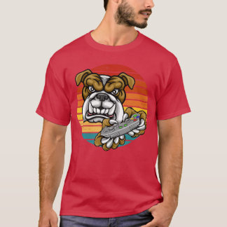 Camiseta Jogo de Vídeo Bull Dog Gamer Jogos Retro Pôr do So