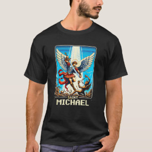 Camiseta Jogo de Vídeo Católico São Miguel O Arcanjo