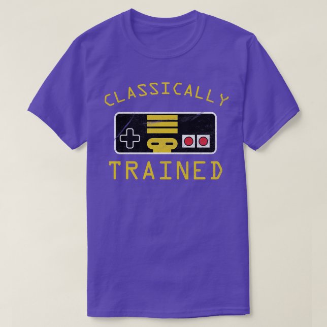 Camiseta Jogo de vídeo clássico treinado (Frente do Design)