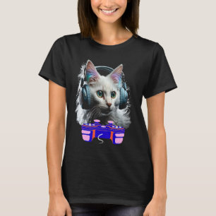 Camiseta Jogo de vídeo com jogador de gatos angora turco