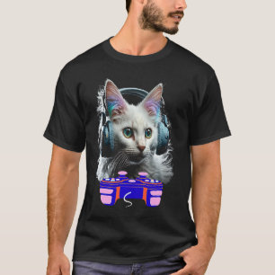 Camiseta Jogo de vídeo com jogador de gatos angora turco