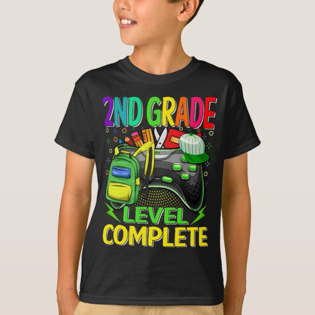 Camiseta Jogo de vídeo completo de nível de segundo (Frente)