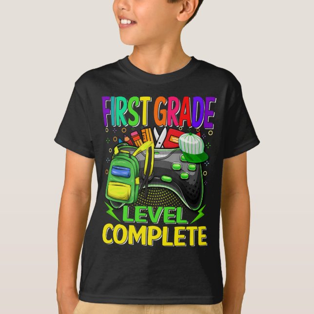 Camiseta Jogo de vídeo completo de nível primeiro (Frente)