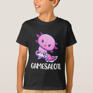 Camiseta Jogo de Vídeo de Jogada Axolotl Cute