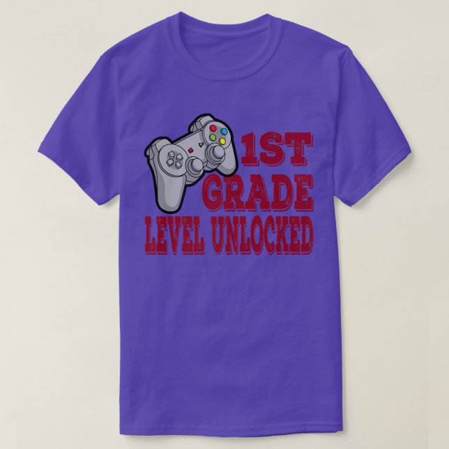 Camiseta Jogo de Vídeo Desbloqueado de Nível 1rua de volta  (Frente do Design)