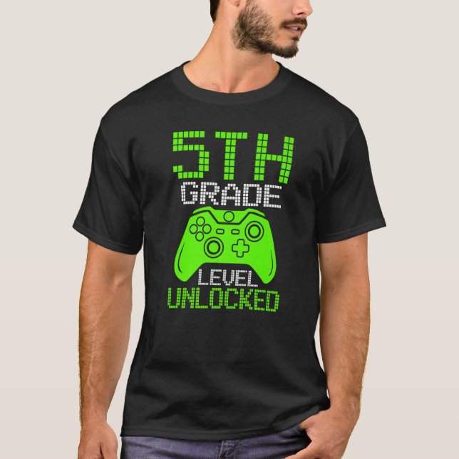Camiseta Jogo De Vídeo Desbloqueado De Nível 5 (Frente)