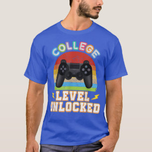 Camiseta Jogo De Vídeo Desbloqueado De Nível Universitário 