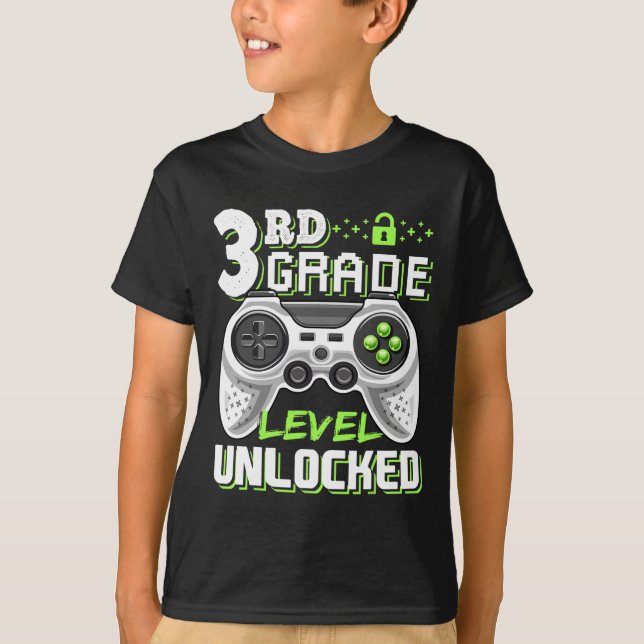 Camiseta Jogo De Vídeo Desbloqueado Do 3º Nível De Volta À  (Frente)