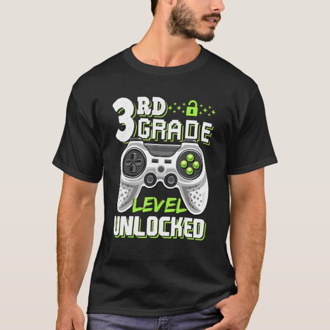 Camiseta Jogo De Vídeo Desbloqueado Do 3º Nível De Volta À  (Frente)