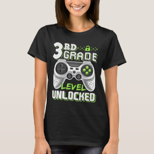Camiseta Jogo De Vídeo Desbloqueado Do 3º Nível De Volta À 