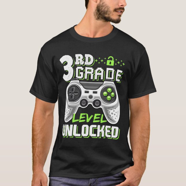 Camiseta Jogo De Vídeo Desbloqueado Do 3º Nível De Volta À  (Frente)