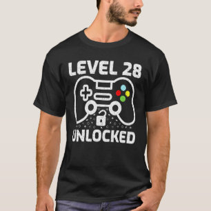 Camiseta Jogo de vídeo desbloqueado do nível 28 jogo de 28