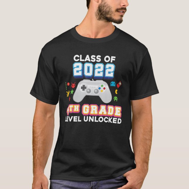 Camiseta Jogo De Vídeo Desbloqueado Do Nível 4 Da Classe 20 (Frente)