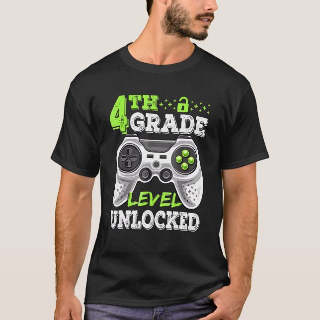 Camiseta Jogo De Vídeo Desbloqueado Do Nível 4 De Volta À E (Frente)