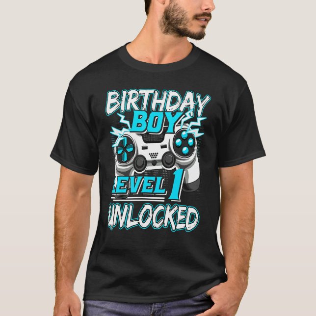 Camiseta Jogo de Vídeo Desbloqueado Nível 1 (Frente)