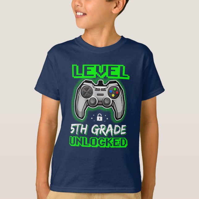 Camiseta Jogo de vídeo desbloqueado nível 5 (Frente)