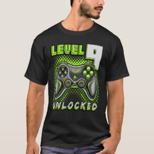 Camiseta Jogo de Vídeo Desbloqueado Nível 9 - Nono Aniversá