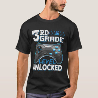 Camiseta Jogo De Vídeo Desbloqueado No Nível 3º Ano De Volt