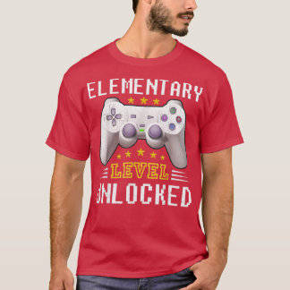 Camiseta Jogo de vídeo desbloqueado no nível elementar de v