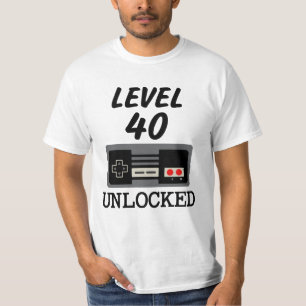 Camiseta Jogo de vídeo destravado do aniversário de 40 an
