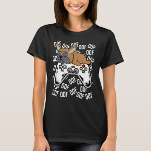 Camiseta Jogo de Vídeo do Bulldog Francês Noob Oof Kids Men