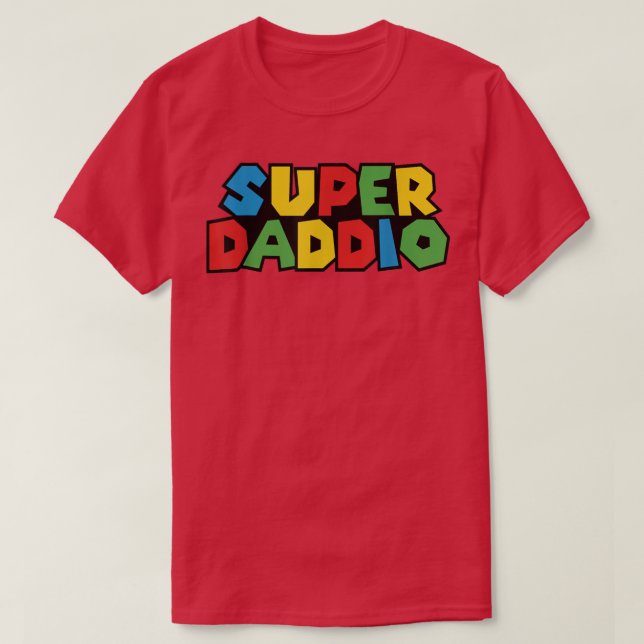 Camiseta Jogo de vídeo do Dia de os pais SuperDaddio Engraç (Frente do Design)