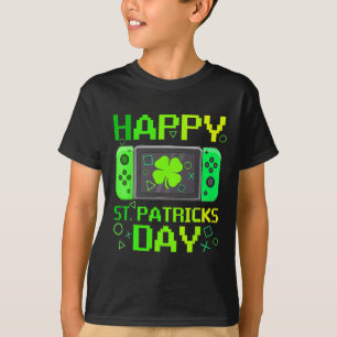 Camiseta Jogo de vídeo do dia de São Patrício Gamer Trevo M