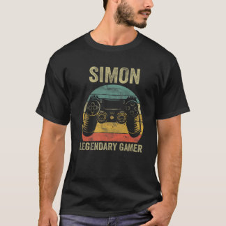 Camiseta Jogo de Vídeo Legendário do Jogador Simon Personal