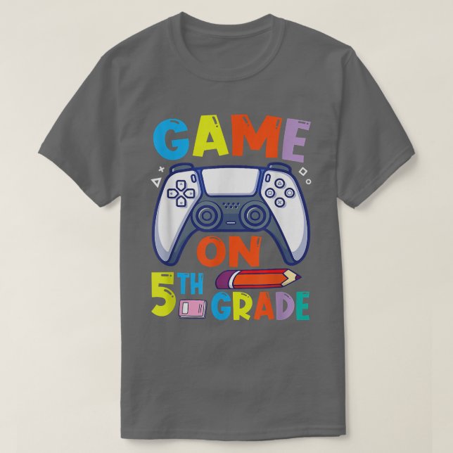 Camiseta Jogo De Vídeo Na 5 Grau Engraçado De Volta À Escol (Frente do Design)