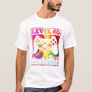 Camiseta Jogo de vídeo nível 40 40º