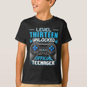 Camiseta Jogo de vídeo oficial do adolescente do nível 13 d