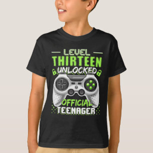 Camiseta Jogo de vídeo oficial do adolescente do nível 13 d