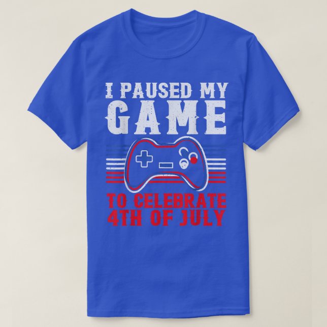 Camiseta Jogo De Vídeo Para Crianças 4 De Julho Gamer Ameri (Frente do Design)