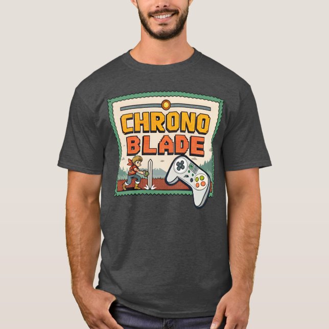 Camiseta Jogo de Vídeo Retro Chrono Blade (Frente)