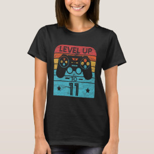 Camiseta Jogo de Vídeo Retroativo de Aniversário com 11 Ano