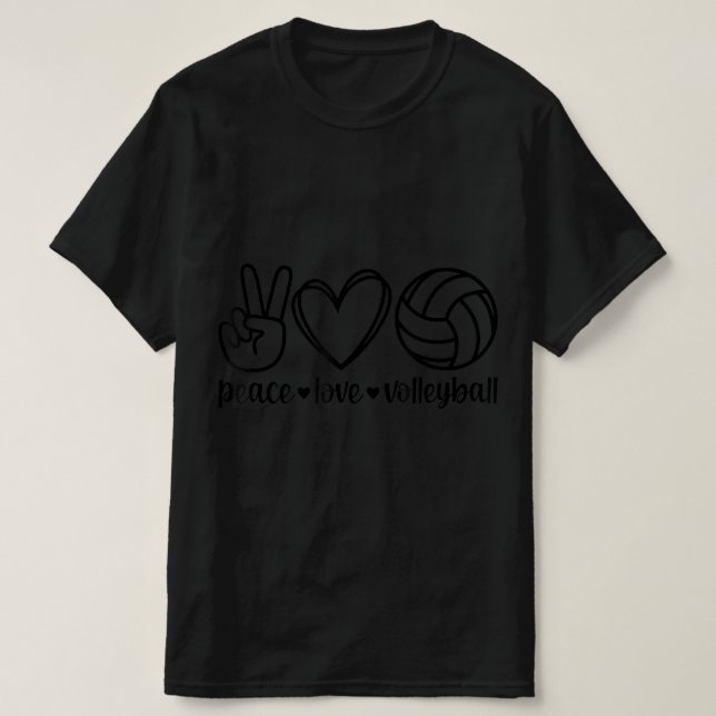 Camiseta Jogo de Voleibol do Peace Love (Frente do Design)