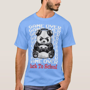 Camiseta Jogo De Volta À Escola Engraçado Panda Bear Gamer 