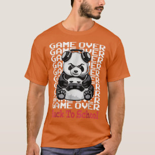 Camiseta Jogo De Volta À Escola Engraçado Panda Bear Gamer 