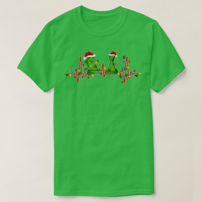 Camiseta Jogo de xadrez engraçado ao longo do Xmas acende o (Frente do Design)