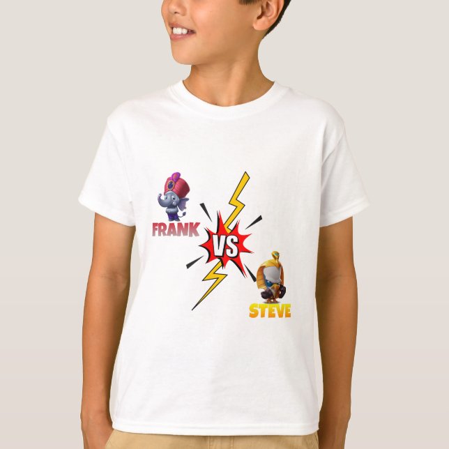 Camiseta Jogo de Zooba frank vs Steve (Frente)