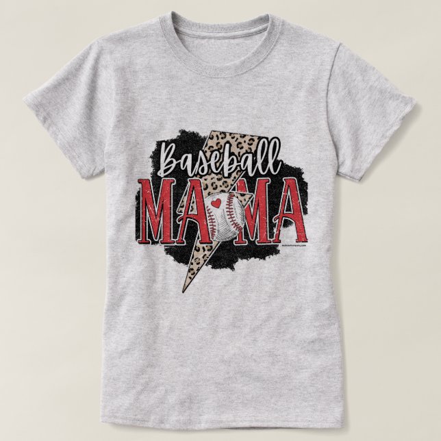 Camiseta Jogo Dia de Baseball Mãe Tee - Tee Gráfico de Base (Frente do Design)