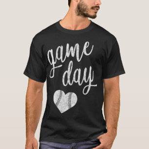 Camiseta Jogo Dia de Baseball Softball Mãe Presente no Cora