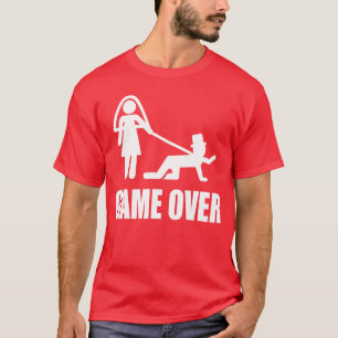 Camiseta Jogo Divertido de Casamento Acabou Jogo de Casamen